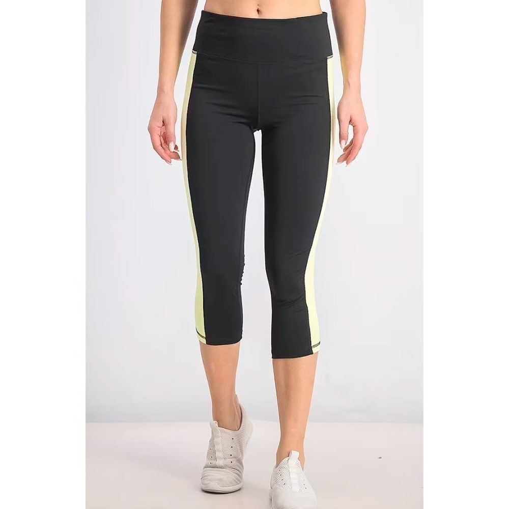 Ideology Women's Barbell Lime Cropped Leggings XS